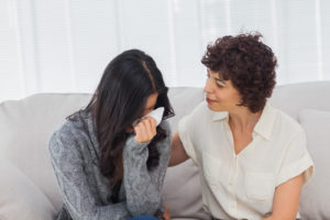 woman patient crying