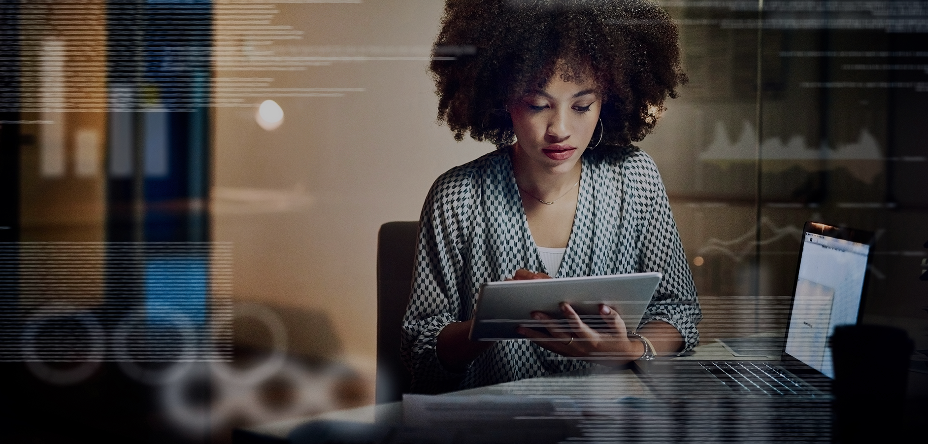 Woman holding tablet